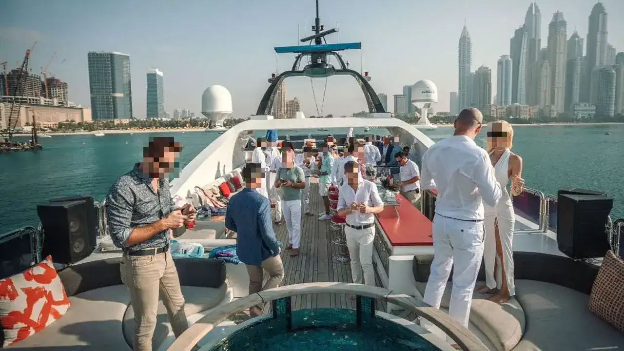 Andrew Tate's War Room event on a yacht
